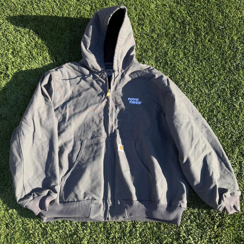 Carhartt Detroit Jacket Grey Hooded Zipup Size XL